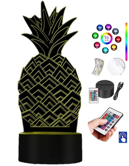 Lampka Nocna Ananas Owoc 16 kolorów LED PLEXIDO Plexido