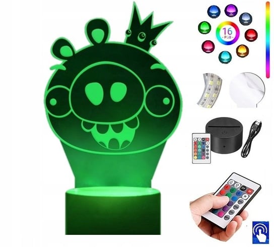 Lampka Nocna Angry Birds Król Świń LED PLEXIDO Plexido