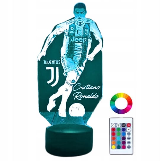 Lampka Nocna Biurkowa dla Dzieci Cristiano Ronaldo CR7 Juventus LED + Pilot Inna marka