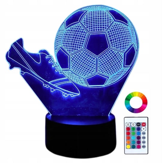 Lampka Nocna Biurkowa dla Dzieci Piłka Nożna Korki Podświetlana 3D + Pilot Inna marka