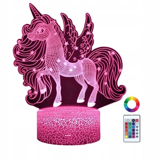 Lampka Nocna Biurkowa Dla Dzieci Unicorn Jednorożec Koń Podświetlany +Pilot Inna marka