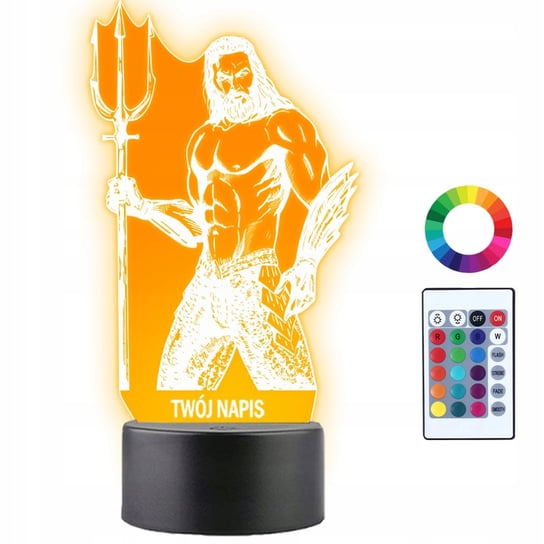 Lampka Nocna Bohater Aquaman Twój Napis Grawer Prezent Imię 3D LED Plexido