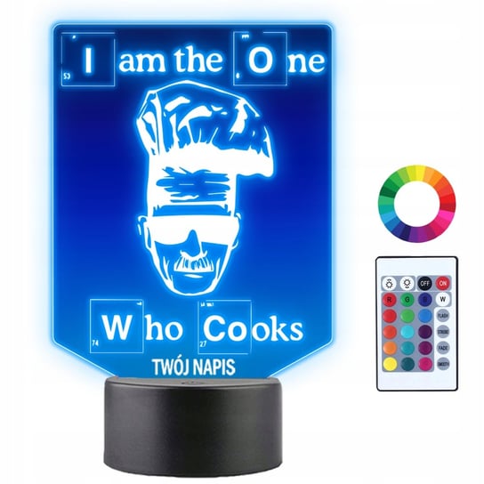 Lampka Nocna Breaking Bad I Am The One Who Cooks Prezent Twój Napis 3D LED Plexido