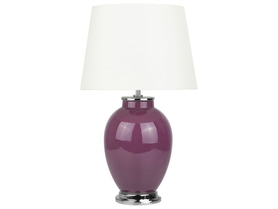 Lampka nocna ceramiczna fioletowa BRENTA Beliani