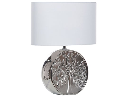 Lampka nocna ceramiczna srebrna KHERLEN Beliani
