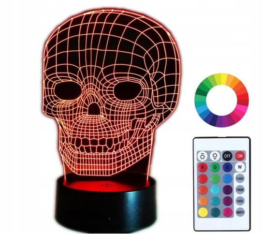 Lampka Nocna Czaszka Skull Led Imię Grawer Plexido