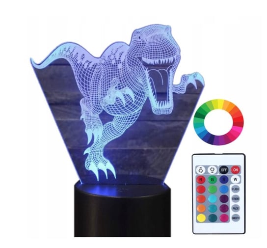 Lampka Nocna Dinozaur T-Rex 3D Led Pilot Imię Plexido