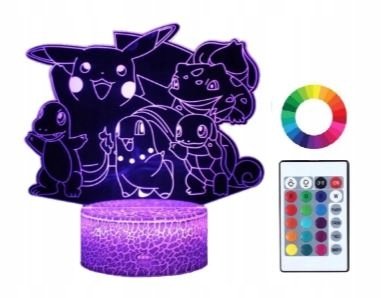 Lampka Nocna Dla Dzieci Ekipa Pokemon Go 3D Led Inna marka