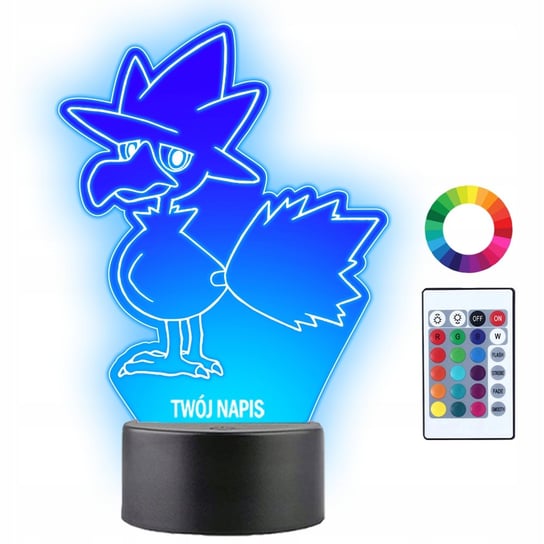 Lampka Nocna Dla Dzieci Pokemon Murkrow Prezent Twój Napis Imię 3D LED Plexido