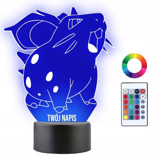 Lampka Nocna Dla Dzieci Pokemon Nidoran Prezent Twój Napis Imię 3D LED Plexido