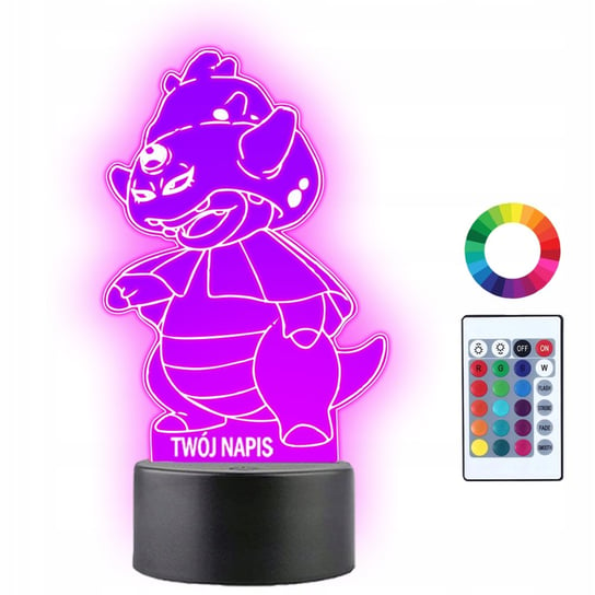 Lampka Nocna Dla Dzieci Pokemon Slowking Toxic Prezent Twój Napis 3D LED Plexido