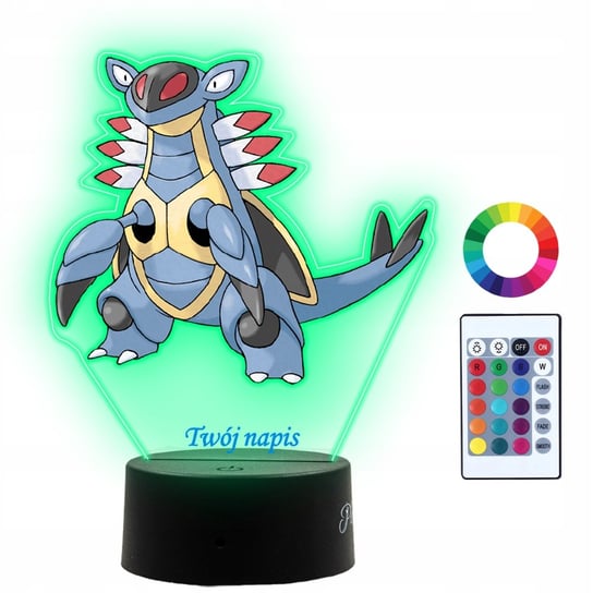Lampka Nocna Dla Dzieci Z Nadrukiem Armaldo Pokemon Prezent Imię 3D LED Plexido