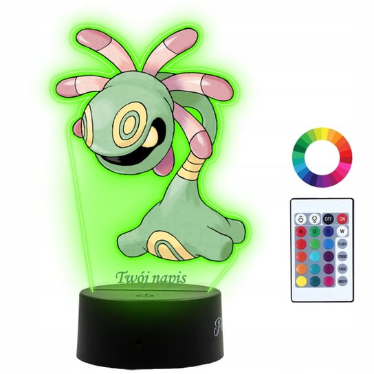 Lampka Nocna Dla Dzieci Z Nadrukiem Cradily Pokemon Prezent Imię 3D LED Plexido