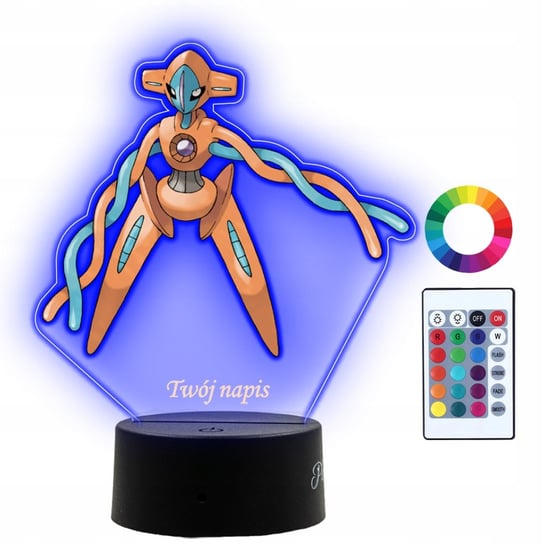 Lampka Nocna Dla Dzieci Z Nadrukiem Deoxys Pokemon Prezent Imię 3D LED Plexido