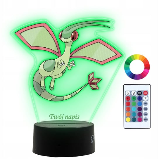 Lampka Nocna Dla Dzieci Z Nadrukiem Flygon Pokemon Prezent Imię 3D LED Plexido