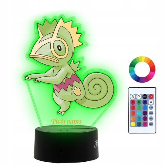 Lampka Nocna Dla Dzieci Z Nadrukiem Kecleon Pokemon Prezent Imię 3D LED Plexido