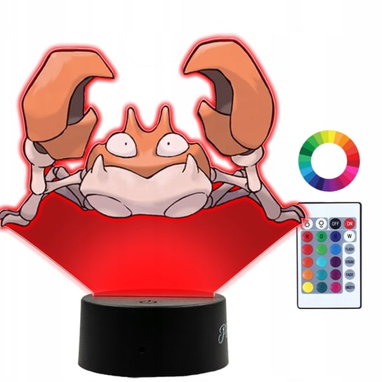 Lampka Nocna Dla Dzieci Z Nadrukiem Krabby Pokemon Prezent Imię 3D LED Plexido