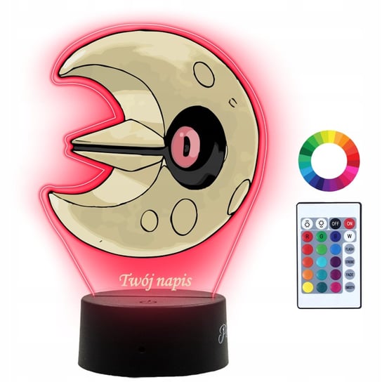 Lampka Nocna Dla Dzieci Z Nadrukiem Lunatone Pokemon Prezent Imię 3D LED Plexido