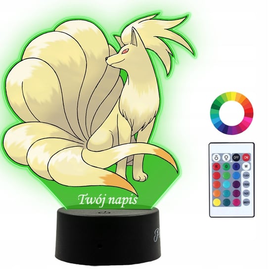 Lampka Nocna Dla Dzieci Z Nadrukiem Ninetales Pokemon Prezent Imię 3D LED Plexido