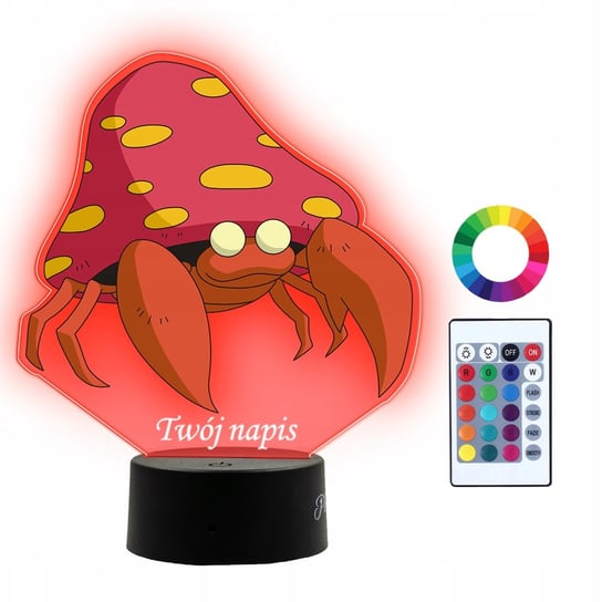 Lampka Nocna Dla Dzieci Z Nadrukiem Parasect Pokemon Prezent Imię 3D LED Plexido