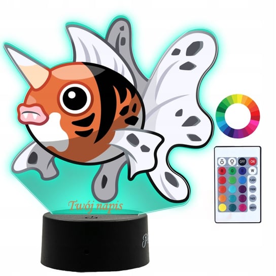 Lampka Nocna Dla Dzieci Z Nadrukiem Seaking Pokemon Prezent Imię 3D LED Plexido
