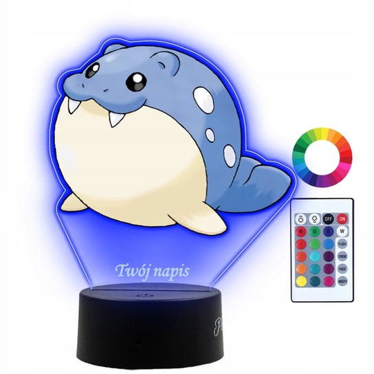 Lampka Nocna Dla Dzieci Z Nadrukiem Spheal Pokemon Prezent Imię 3D LED Plexido