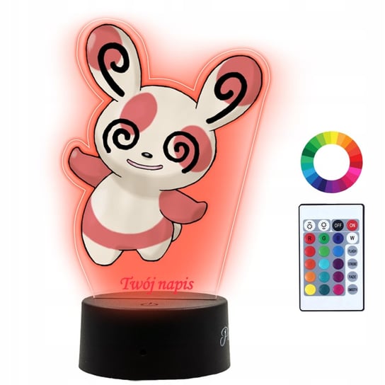 Lampka Nocna Dla Dzieci Z Nadrukiem Spinda Pokemon Prezent Imię 3D LED Plexido