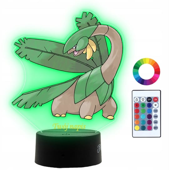 Lampka Nocna Dla Dzieci Z Nadrukiem Tropius Pokemon Prezent Imię 3D LED Plexido