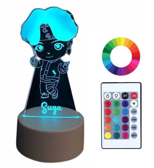 Lampka Nocna Imię Bts Suga K-Pop Led 3D Grawer Plexido