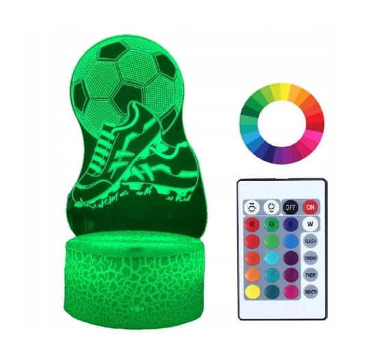 Lampka Nocna Imieniem Grawer 3D LED Piłka Nożna Plexido
