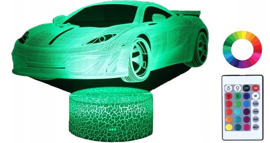 Lampka Nocna Imieniem Grawer 3D Led Samochód Sport Plexido