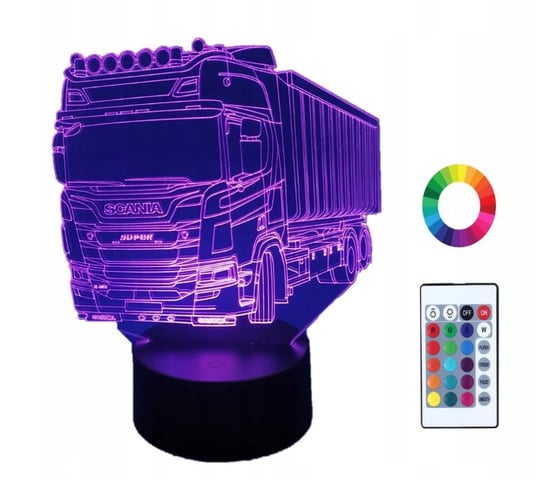 Lampka Nocna Kierowcy Tira Tir Scania 3D Led Imię Plexido