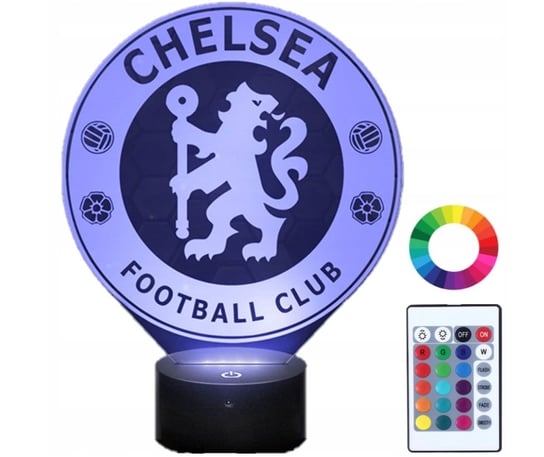 Lampka Nocna Klub Chelsea FC 3D Led Pilot Imię Plexido