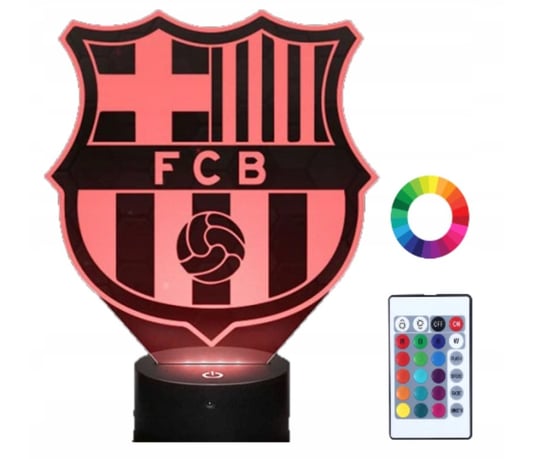 Lampka Nocna Klub FC Barcelona 3D Led Pilot Imię Plexido