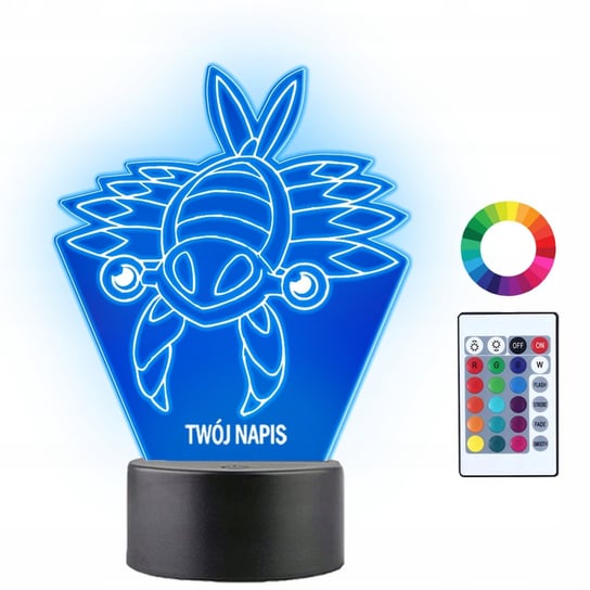 Lampka Nocna LED 3D Anorith Pokemon Anime Prezent Twój Napis Imię Grawer Plexido