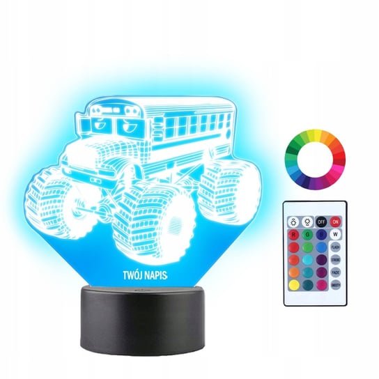 Lampka Nocna LED 3D Bus Autobus Szkolny Plexido