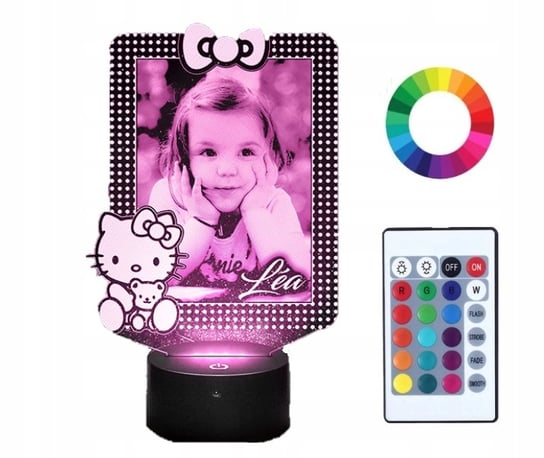 Lampka Nocna Led 3D Hello Kitty Twoje Zdjęcie Spersonizowana Plexido