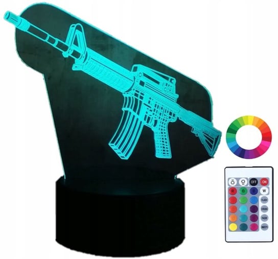Lampka Nocna LED 3D Led Broń Karabin M4A1 Pistolet Plexido