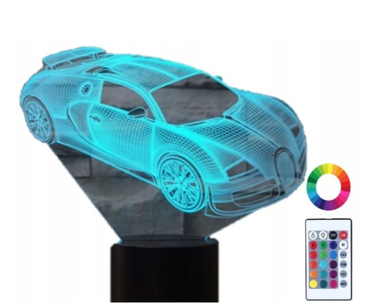 Lampka Nocna LED 3D Led Bugatti Veyron Grawer Plexido