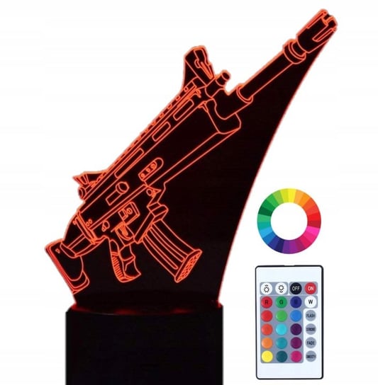 Lampka Nocna LED 3D Led Karabin Scar Pistolet Broń Plexido
