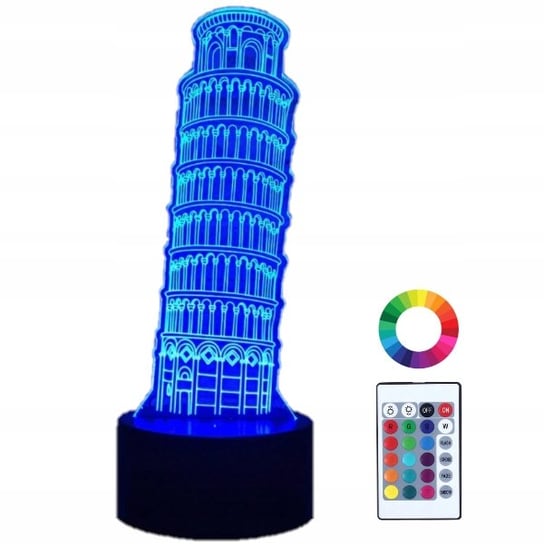 Lampka Nocna LED 3D Led Krzywa Wieża w Pizie Pilot Plexido