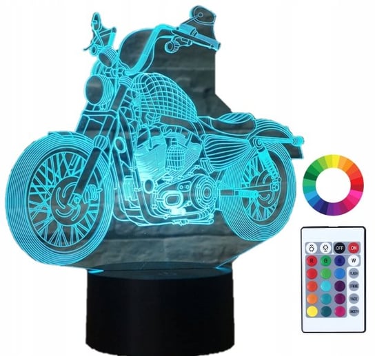 Lampka Nocna Led 3D Led Motor Harley Chopper Imię Plexido