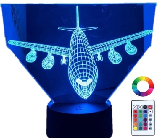 Lampka Nocna Led 3D Led Samolot Boeing Grawer Imię Plexido