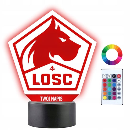 Lampka Nocna LED 3D LOSC Lille Klub Piłkarski Prezent Plexido