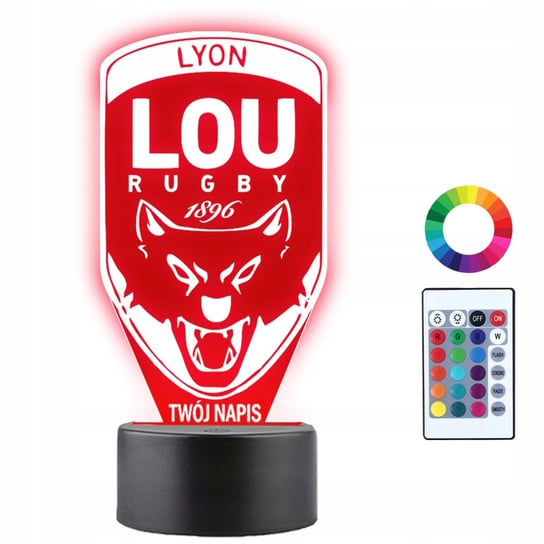 Lampka Nocna LED 3D Lyon OU Klub Rugby Prezent Plexido