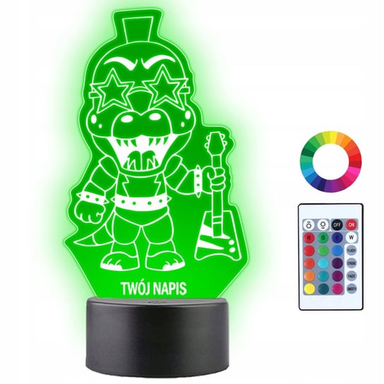 Lampka Nocna LED 3D Mini Monty Fnaf Security Breach Prezent Twój Napis Imię Plexido