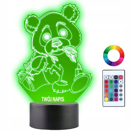 Lampka Nocna LED 3D Miś Panda Prezent 16 kolorów Plexido