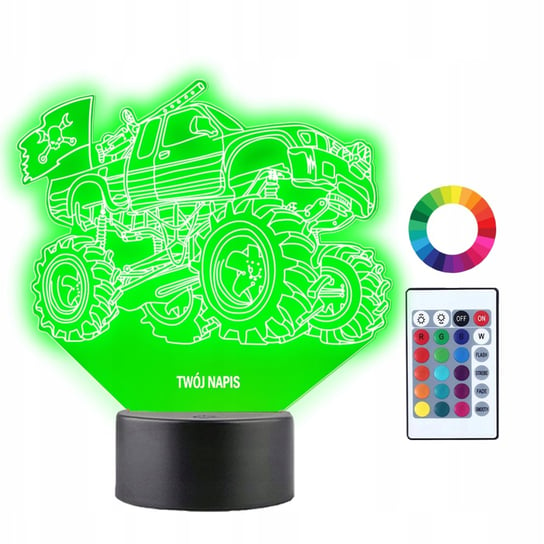 Lampka Nocna LED 3D Monster Truck Plexido