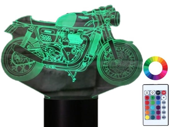 Lampka Nocna LED 3D Motor Motocykl Grawer Imię Plexido