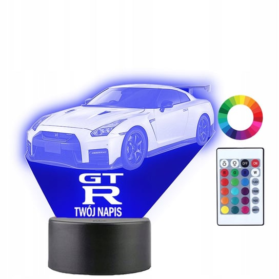 Lampka Nocna LED 3D Nissan GT-R R35 Auto Samochód Prezent Plexido